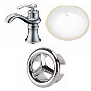 AMERICAN IMAGINATIONS 16.5" W CSA Oval Undermount Sink Set In White, Chrome Hardware AI-26945